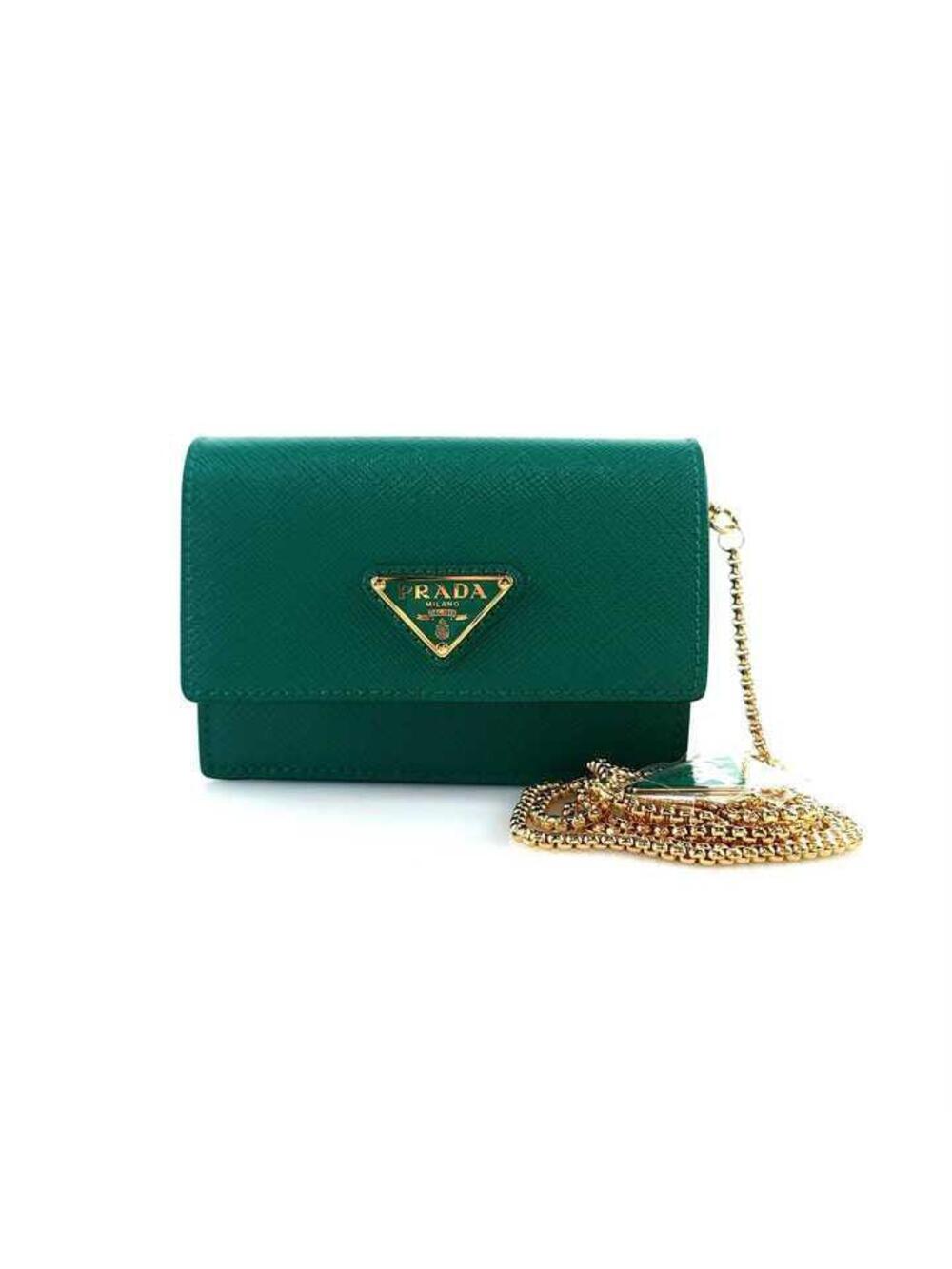 Prada Saffiano Chain Strap Card Holder #379493P73B